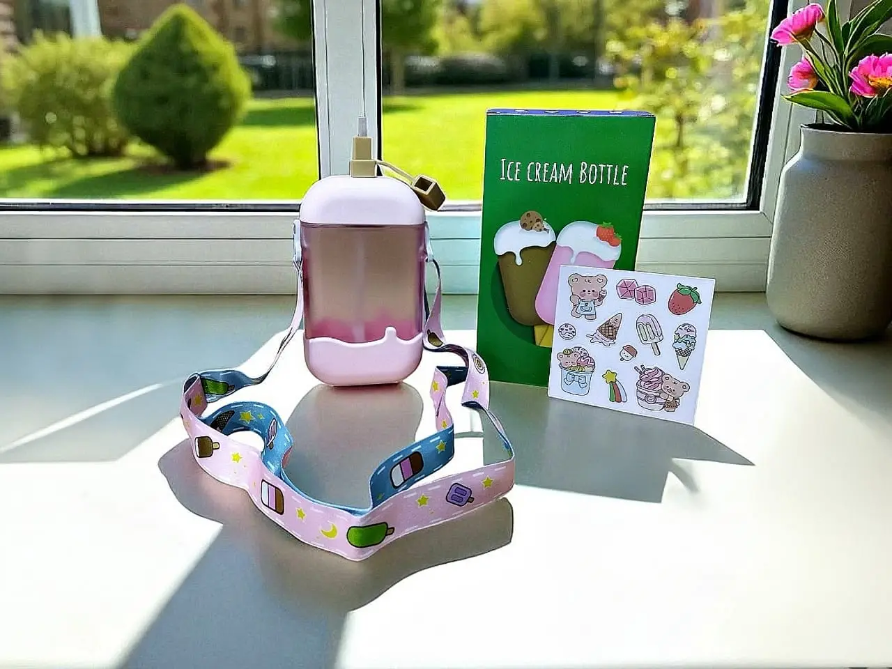 زجاجه ايس كريم غطاء شاليموه 400 ML