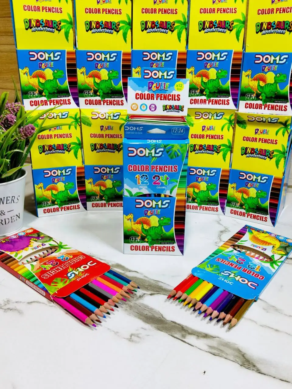 الوان خشب دومز 12 قلم طويل-24 لون  - كود 94