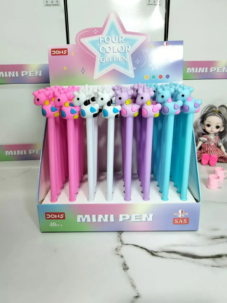 ( عرض ) قلم جيل اشكال 4 قطعة - كود 7